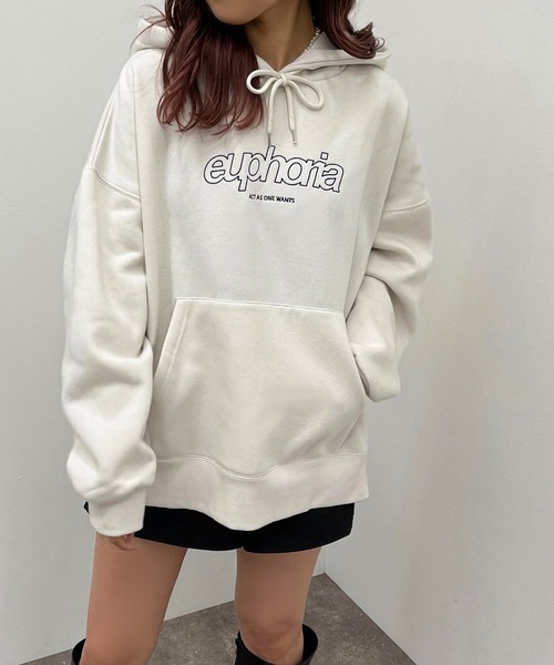 apres jour mignon(アプレジュールミニョン)の「ロゴフーディー 【ZOZOTOWN限定アイテム】【9PO】(パーカー・レディース・ブラック/アイボリー/オートミール/ダークブルー・X-LARGE/フリー)」の8枚目の写真
