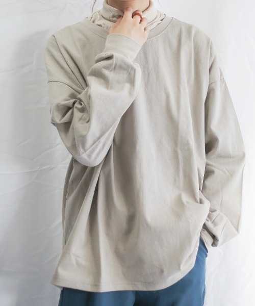 spoon store（スプーンストア）の「ゆったり長袖Tシャツ（Tシャツ/カットソー・レディース・ホワイト/ブルー系その他/チャコール/ライトブルー/ベージュ系その他/カーキ/アイボリー・MEDIUM/フリー）」の22枚目の写真