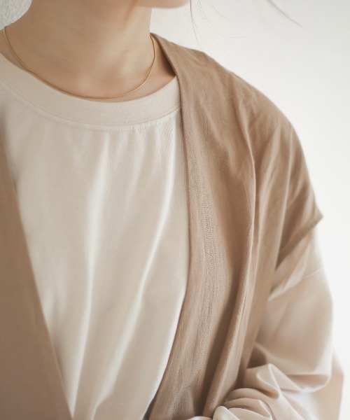 spoon store（スプーンストア）の「ゆったり長袖Tシャツ（Tシャツ/カットソー・レディース・ホワイト/ブルー系その他/チャコール/ライトブルー/ベージュ系その他/カーキ/アイボリー・MEDIUM/フリー）」の13枚目の写真