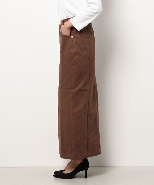 ＪＵＧＬＡＮＳ（ユグランス）の「☆ 着回し力抜群。スリット入りタイトロングスカート（スカート・レディース・ブラウン/グレー/アイボリー・FREE）」の4枚目の写真