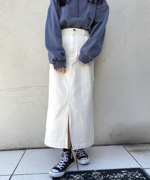 ＪＵＧＬＡＮＳ（ユグランス）の「☆ 着回し力抜群。スリット入りタイトロングスカート（スカート・レディース・ブラウン/グレー/アイボリー・FREE）」の2枚目の写真