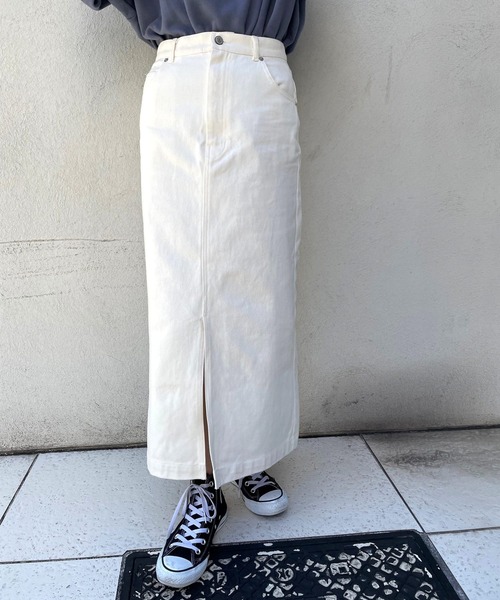 ＪＵＧＬＡＮＳ（ユグランス）の「☆ 着回し力抜群。スリット入りタイトロングスカート（スカート・レディース・ブラウン/グレー/アイボリー・FREE）」の7枚目の写真