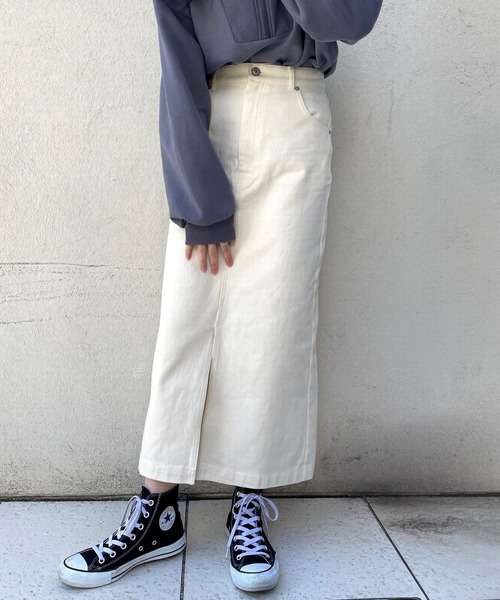 ＪＵＧＬＡＮＳ（ユグランス）の「☆ 着回し力抜群。スリット入りタイトロングスカート（スカート・レディース・ブラウン/グレー/アイボリー・FREE）」の9枚目の写真