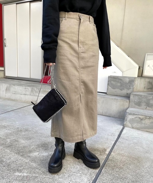 ＪＵＧＬＡＮＳ（ユグランス）の「☆ 着回し力抜群。スリット入りタイトロングスカート（スカート・レディース・ブラウン/グレー/アイボリー・FREE）」の20枚目の写真
