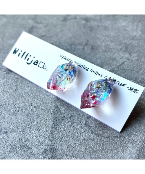 tone(トーン)の「【Willija】金属アレルギー対応《一粒氷》ピアス(MA)(ピアス(両耳用)・レディース・シルバー/ゴールド/その他/ピンク系その他/ピンク系その他2/その他2/その他3/ピンク系その他3/その他4/その他6・FREE)」の4枚目の写真