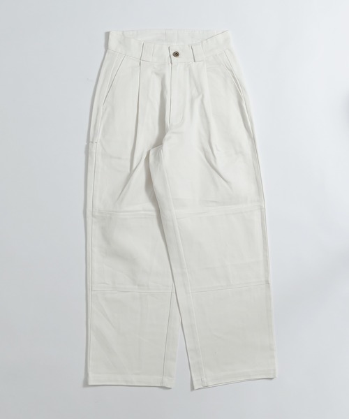 MUHET（ミュエータ）の「切り替えタックワイドパンツ（チノパンツ・レディース・ブラック/ダークブラウン/オフホワイト/ライトグリーン・SMALL/MEDIUM/X-LARGE）」の5枚目の写真