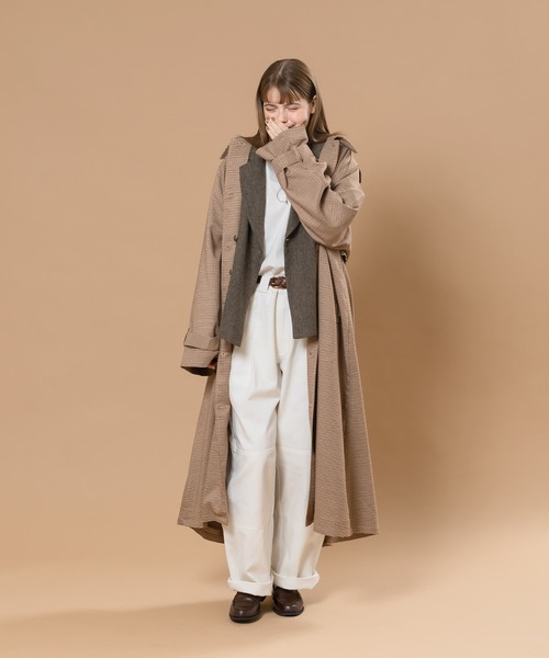 MUHET（ミュエータ）の「切り替えタックワイドパンツ（チノパンツ・レディース・ブラック/ダークブラウン/オフホワイト/ライトグリーン・SMALL/MEDIUM/X-LARGE）」の20枚目の写真