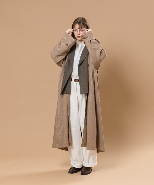 MUHET（ミュエータ）の「切り替えタックワイドパンツ（チノパンツ・レディース・ブラック/ダークブラウン/オフホワイト/ライトグリーン・SMALL/MEDIUM/X-LARGE）」の21枚目の写真