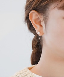 SV925 パール/メタリックボール　ピアス