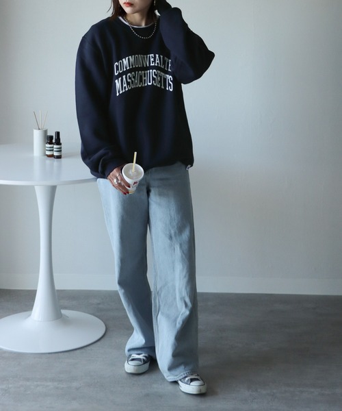 Russell Athletic(ラッセルアスレティック)の「Russell Athletic ラッセルアスレチック 裏起毛カレッジロゴスウェット(スウェット・レディース・ホワイト/ライトグレー/ネイビー/レッド・M/L)」の12枚目の写真