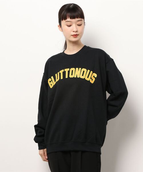 GLUTTONOUS(グルトン)の「【GLUTTONOUS/グルトン】ビックシルエット カレッジロゴトレーナー(スウェット・メンズ・ブラック/ホワイト/杢グレー・XL/L/M)」の12枚目の写真