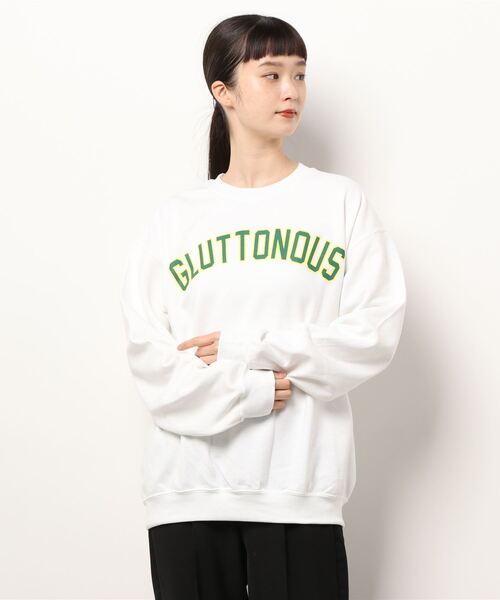 GLUTTONOUS(グルトン)の「【GLUTTONOUS/グルトン】ビックシルエット カレッジロゴトレーナー(スウェット・メンズ・ブラック/ホワイト/杢グレー・XL/L/M)」の13枚目の写真