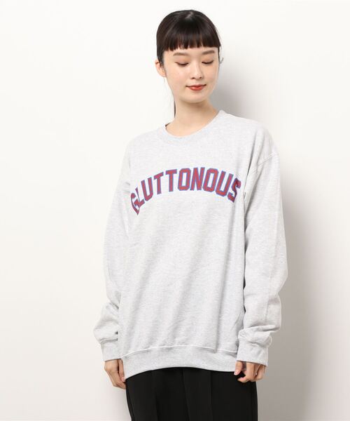 GLUTTONOUS(グルトン)の「【GLUTTONOUS/グルトン】ビックシルエット カレッジロゴトレーナー(スウェット・メンズ・ブラック/ホワイト/杢グレー・XL/L/M)」の14枚目の写真