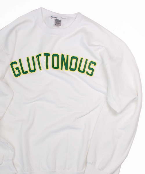 GLUTTONOUS(グルトン)の「【GLUTTONOUS/グルトン】ビックシルエット カレッジロゴトレーナー(スウェット・メンズ・ブラック/ホワイト/杢グレー・XL/L/M)」の6枚目の写真