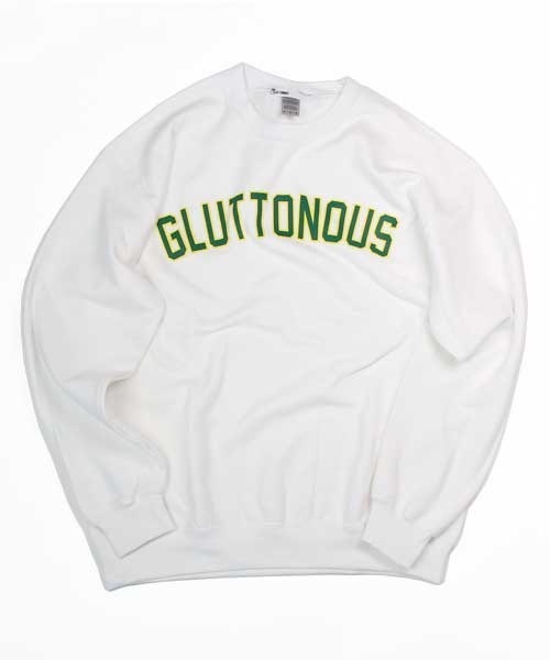 GLUTTONOUS(グルトン)の「【GLUTTONOUS/グルトン】ビックシルエット カレッジロゴトレーナー(スウェット・メンズ・ブラック/ホワイト/杢グレー・XL/L/M)」の9枚目の写真