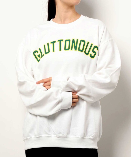 GLUTTONOUS(グルトン)の「【GLUTTONOUS/グルトン】ビックシルエット カレッジロゴトレーナー(スウェット・メンズ・ブラック/ホワイト/杢グレー・XL/L/M)」の19枚目の写真