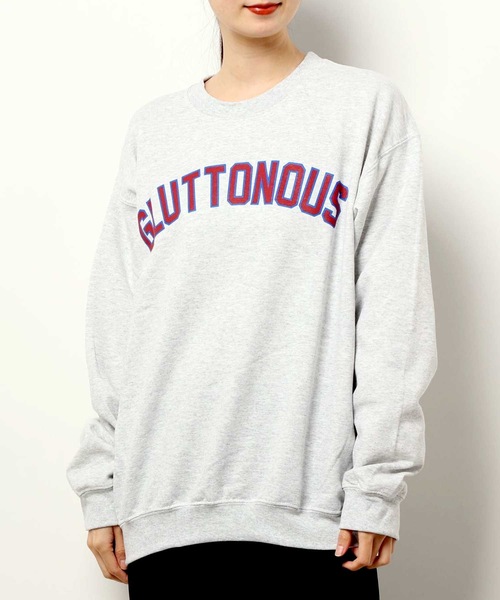 GLUTTONOUS(グルトン)の「【GLUTTONOUS/グルトン】ビックシルエット カレッジロゴトレーナー(スウェット・メンズ・ブラック/ホワイト/杢グレー・XL/L/M)」の18枚目の写真