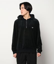 GIORGIO ARMANI イタリア製 アシメ ポンチョ ベロアパーカー 黒 62342862_8_d_215.jpg