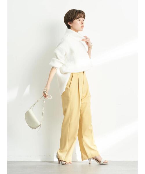 earth music&ecology(アースミュージックアンドエコロジー)の「畦タートルチュニック*(ニット/セーター・レディース・ブラック/オフホワイト/マスタード・FREE)」の10枚目の写真