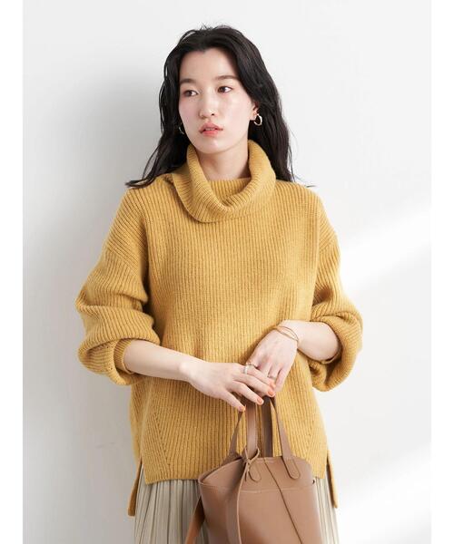 earth music&ecology(アースミュージックアンドエコロジー)の「畦タートルチュニック*(ニット/セーター・レディース・ブラック/オフホワイト/マスタード・FREE)」の19枚目の写真