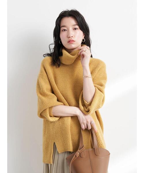 earth music&ecology(アースミュージックアンドエコロジー)の「畦タートルチュニック*(ニット/セーター・レディース・ブラック/オフホワイト/マスタード・FREE)」の20枚目の写真