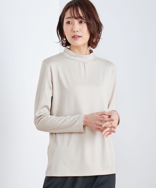 DECOY SINCE 1981(デコイシンスイチキュウハチイチ)の「裏起毛ハイネックプルオーバー(Tシャツ/カットソー・レディース・ピンク/ライトグリーン/ベージュ/ネイビー・L/M/LL)」の1枚目の写真