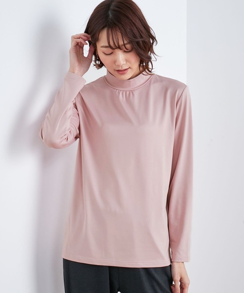DECOY SINCE 1981(デコイシンスイチキュウハチイチ)の「裏起毛ハイネックプルオーバー(Tシャツ/カットソー・レディース・ピンク/ライトグリーン/ベージュ/ネイビー・L/M/LL)」の4枚目の写真