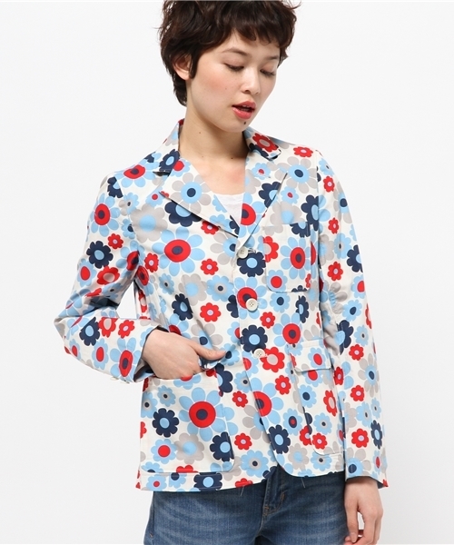 BEAMS BOY（ビームスボーイ）の「BEAMS BOY / フラワー 3ボタン ジャケット（テーラードジャケット・レディース・ホワイト/ネイビー・ONE SIZE）」の14枚目の写真