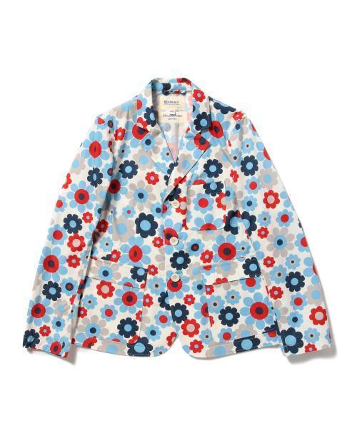 BEAMS BOY（ビームスボーイ）の「BEAMS BOY / フラワー 3ボタン ジャケット（テーラードジャケット・レディース・ホワイト/ネイビー・ONE SIZE）」の3枚目の写真