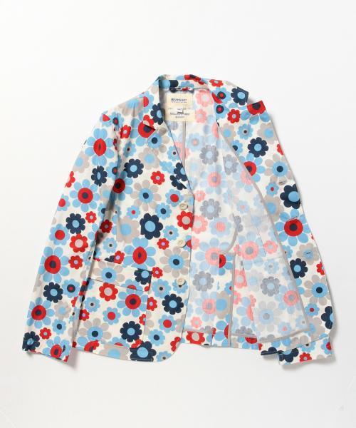 BEAMS BOY（ビームスボーイ）の「BEAMS BOY / フラワー 3ボタン ジャケット（テーラードジャケット・レディース・ホワイト/ネイビー・ONE SIZE）」の5枚目の写真