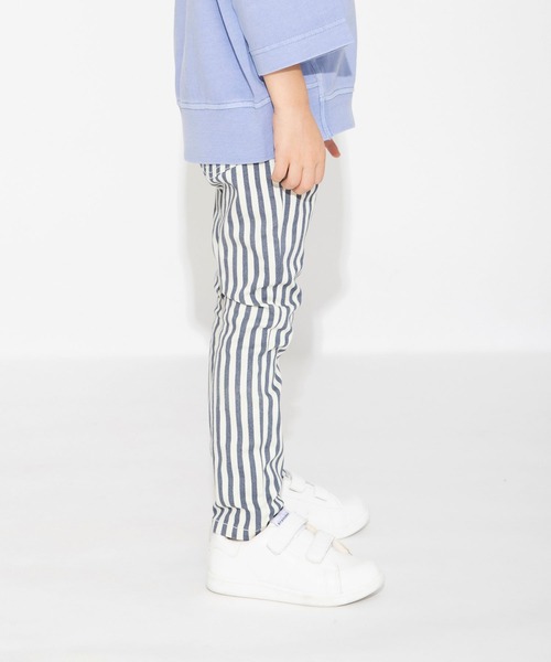 BRANSHES（ブランシェス）の「【プレミアムストレッチ】デニム・ストライプパンツ（デニムパンツ・キッズ・アイボリー/ブルー/ネイビー・100/130/150/120/140/110/90）」の6枚目の写真