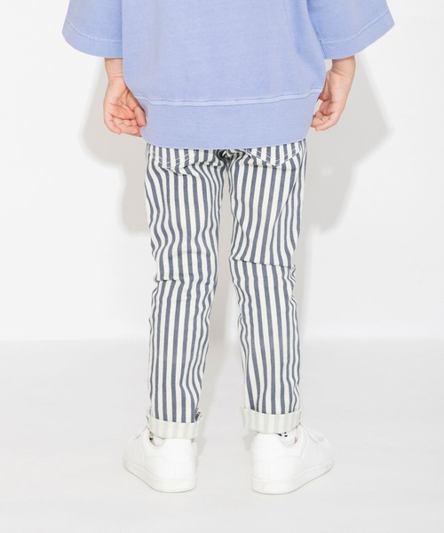 BRANSHES（ブランシェス）の「【プレミアムストレッチ】デニム・ストライプパンツ（デニムパンツ・キッズ・アイボリー/ブルー/ネイビー・100/130/150/120/140/110/90）」の7枚目の写真