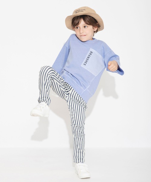 BRANSHES（ブランシェス）の「【プレミアムストレッチ】デニム・ストライプパンツ（デニムパンツ・キッズ・アイボリー/ブルー/ネイビー・100/130/150/120/140/110/90）」の10枚目の写真