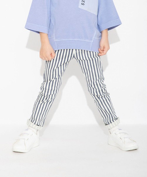 BRANSHES（ブランシェス）の「【プレミアムストレッチ】デニム・ストライプパンツ（デニムパンツ・キッズ・アイボリー/ブルー/ネイビー・100/130/150/120/140/110/90）」の4枚目の写真