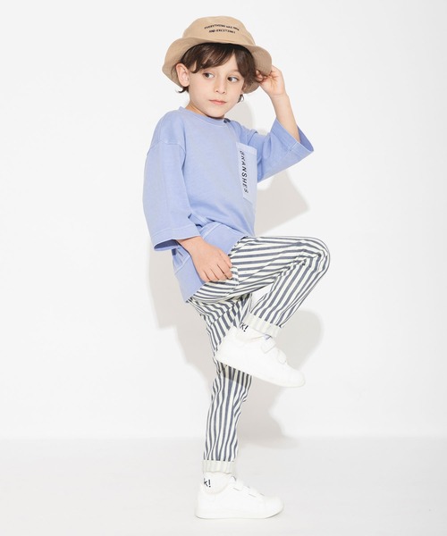 BRANSHES（ブランシェス）の「【プレミアムストレッチ】デニム・ストライプパンツ（デニムパンツ・キッズ・アイボリー/ブルー/ネイビー・100/130/150/120/140/110/90）」の8枚目の写真