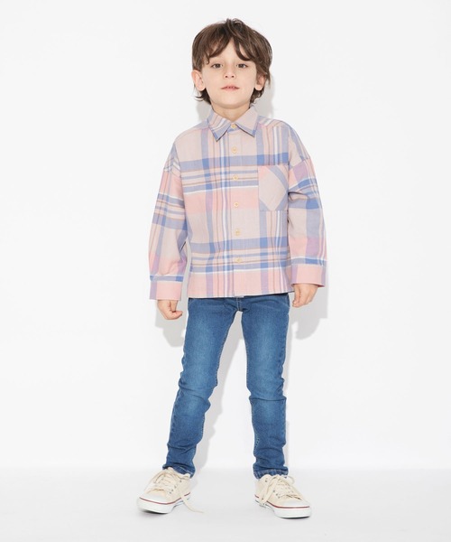 BRANSHES（ブランシェス）の「【プレミアムストレッチ】デニム・ストライプパンツ（デニムパンツ・キッズ・アイボリー/ブルー/ネイビー・100/130/150/120/140/110/90）」の21枚目の写真