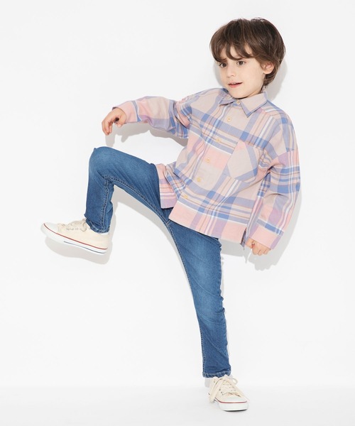 BRANSHES（ブランシェス）の「【プレミアムストレッチ】デニム・ストライプパンツ（デニムパンツ・キッズ・アイボリー/ブルー/ネイビー・100/130/150/120/140/110/90）」の17枚目の写真