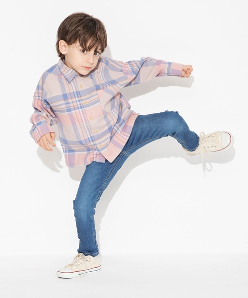 BRANSHES（ブランシェス）の「【プレミアムストレッチ】デニム・ストライプパンツ（デニムパンツ・キッズ・アイボリー/ブルー/ネイビー・100/130/150/120/140/110/90）」の18枚目の写真