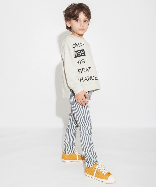 BRANSHES（ブランシェス）の「【プレミアムストレッチ】デニム・ストライプパンツ（デニムパンツ・キッズ・アイボリー/ブルー/ネイビー・100/130/150/120/140/110/90）」の13枚目の写真