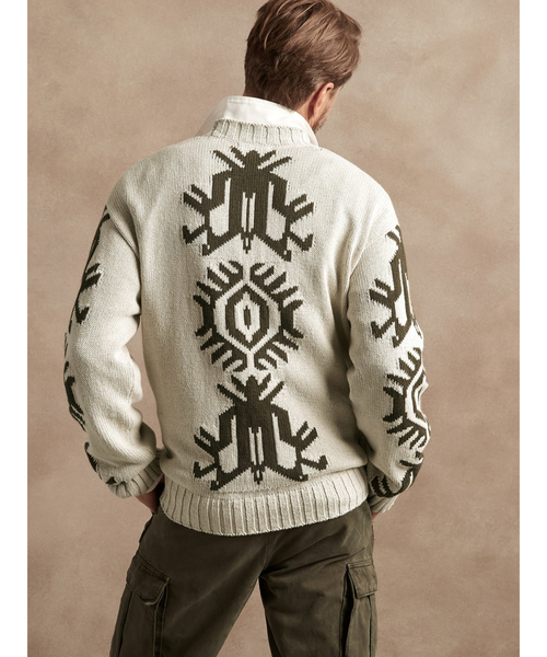 Banana Republic（バナナリパブリック）の「Br Archives コットン リネン インターシャ セーター（ニット/セーター・メンズ・ベージュ/グリーン・L/M/XL）」の9枚目の写真