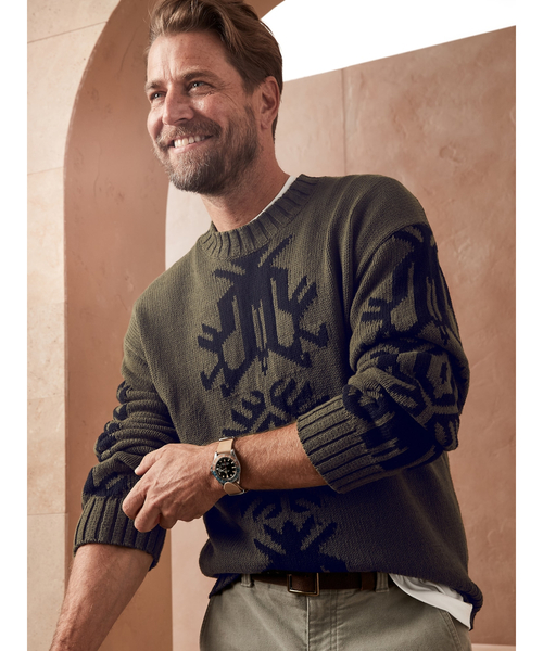 Banana Republic（バナナリパブリック）の「Br Archives コットン リネン インターシャ セーター（ニット/セーター・メンズ・ベージュ/グリーン・L/M/XL）」の10枚目の写真