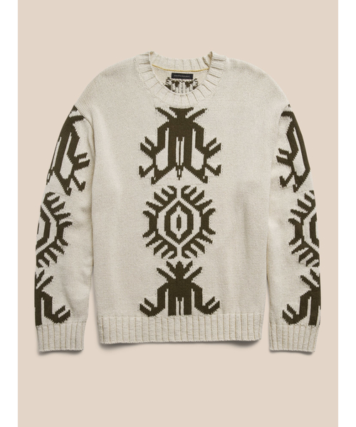 Banana Republic（バナナリパブリック）の「Br Archives コットン リネン インターシャ セーター（ニット/セーター・メンズ・ベージュ/グリーン・L/M/XL）」の13枚目の写真