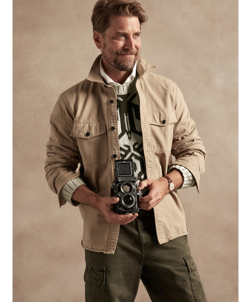 Banana Republic（バナナリパブリック）の「Br Archives コットン リネン インターシャ セーター（ニット/セーター・メンズ・ベージュ/グリーン・L/M/XL）」の15枚目の写真