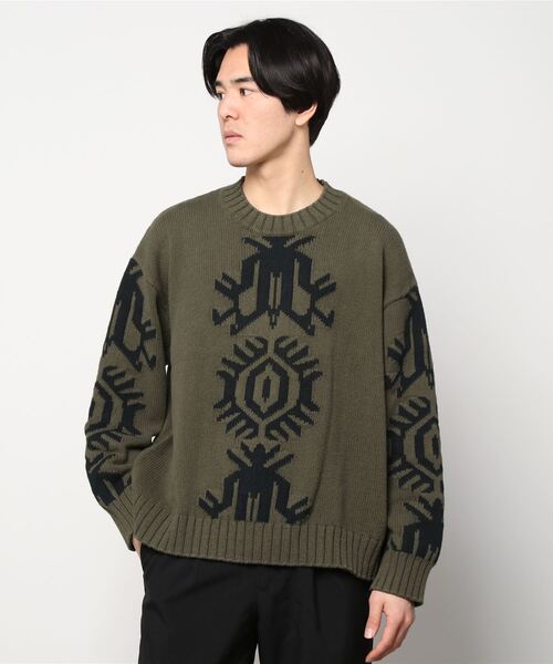 Banana Republic（バナナリパブリック）の「Br Archives コットン リネン インターシャ セーター（ニット/セーター・メンズ・ベージュ/グリーン・L/M/XL）」の4枚目の写真