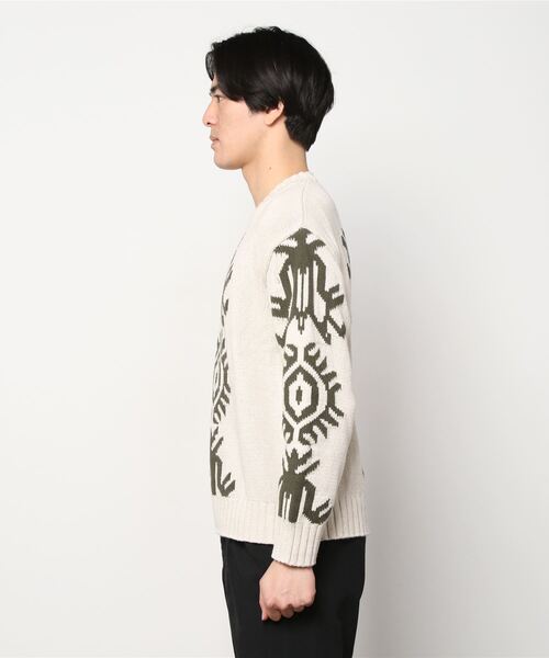 Banana Republic（バナナリパブリック）の「Br Archives コットン リネン インターシャ セーター（ニット/セーター・メンズ・ベージュ/グリーン・L/M/XL）」の5枚目の写真