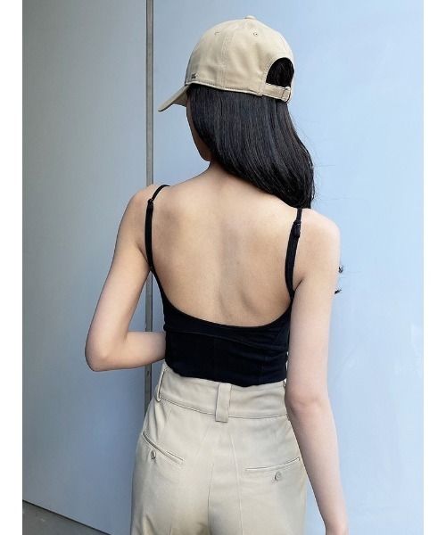 ENVYM（アンビー）の「カップインショートキャミソール（キャミソール・レディース・ホワイト/ブラック/ベージュ・FREE）」の4枚目の写真