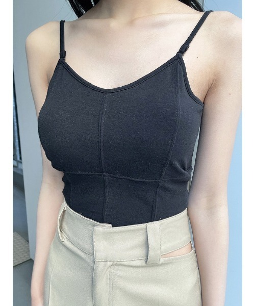 ENVYM（アンビー）の「カップインショートキャミソール（キャミソール・レディース・ホワイト/ブラック/ベージュ・FREE）」の10枚目の写真