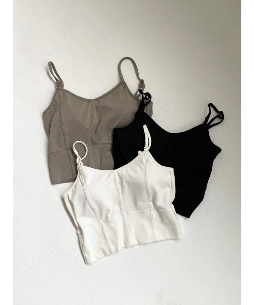 ENVYM（アンビー）の「カップインショートキャミソール（キャミソール・レディース・ホワイト/ブラック/ベージュ・FREE）」の16枚目の写真