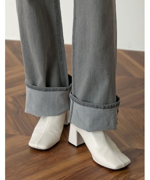 Re:EDIT（リエディ）の「ストレッチリサイクルロールアップデニム（デニムパンツ・レディース・グレー/ネイビー/ブルー・SHORT/LARGE/MEDIUM/TALL）」の5枚目の写真