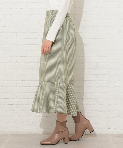 Cutie Blonde（キューティーブロンド）の「◆【S-L】チェック柄マーメイドスカート（スカート・レディース・ブラック系1/黄緑系2・01/02/03）」の14枚目の写真